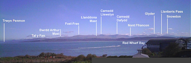 Red Wharf Bay and Snowdonia viewed from the Moelfre Weather Webcam