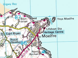 Ordnance Survey Map of Moelfre